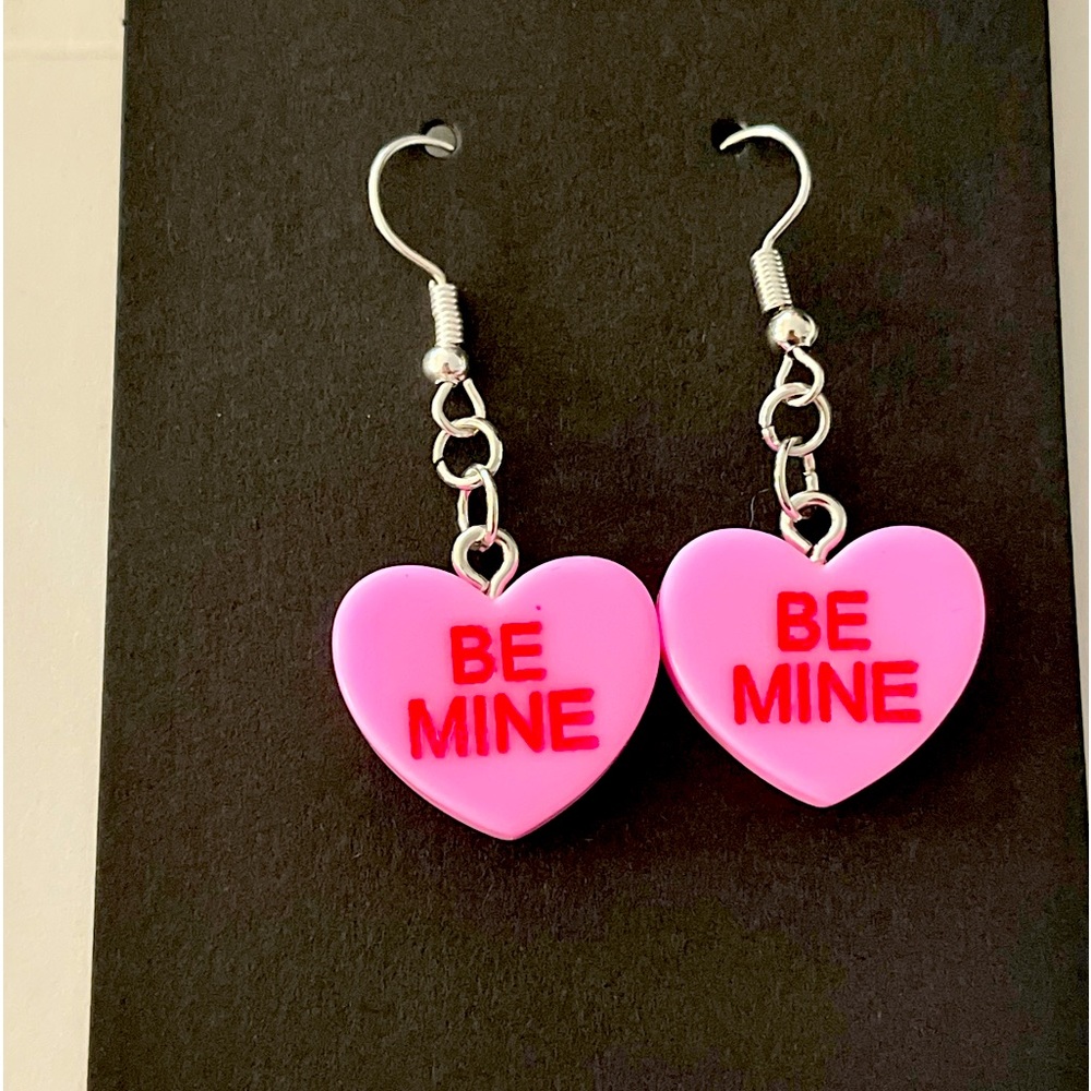Valentine be mine heart earrings
